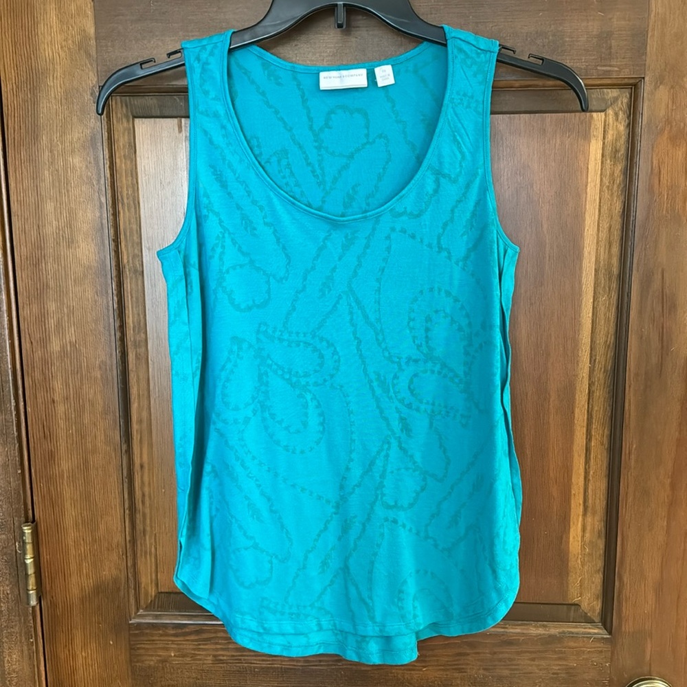 New York & Company Blue-Green Tank Top, XS